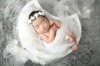 Moon prop, flower lace, gray fur floor
