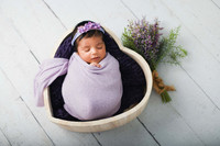 Heart prop, white floor, lavender wrap