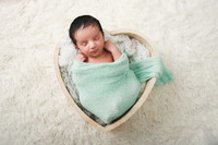 Heart props, mint wrap, white fur